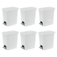 thumbnail image 1 of Sterilite 2.7 Gal Rectangular Step On Trash Bin Wastebasket, White (6 Pack), 1 of 9