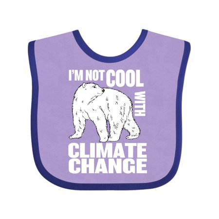 

Inktastic I m Not Cool with Climate Change Polar Bear Gift Baby Boy or Baby Girl Bib