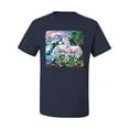 thumbnail image 2 of Unicorn Fanstasy Island Castle Animal Lover Men's Graphic T-Shirt, Navy, Medium, 2 of 3