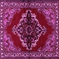 thumbnail image 1 of Ahgly Company Indoor Square Medallion Pink Traditional Area Rugs, 4' Square, 1 of 4