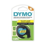 Dymo LetraTag Labeling Tape for LetraTag Label Makers, Black print on Yellow tape, 1/2'' W x 13' L, 1 roll (91332)