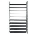 thumbnail image 1 of Simple Assembly 10 Tiers Non-woven Fabric Shoe Rack with Handle Black, 1 of 9