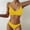 Yellow, variant on Lovzfmll Bikini Set for Women, Solid Color Thin Strap Longline Top and Thong, Bathing Suit for Summer Beach
