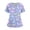 Purple, variant on LHVUOA Scrubs for Women Cute Animals and Heart Print Scrub Tops Plus Size Stretch Nursing Tops Soft Working Uniforms with Pockets