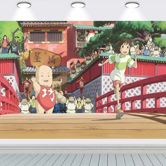 Spirited Away Sen to Chihiro no kamikakushi Taspestry Poster Banner Backdrop Background Wall Decor Party Supplies