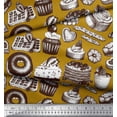 thumbnail image 2 of Soimoi polyester Crepe Fabric Cupcake,Donut & Cookies Food Print Fabric by Yard 52 Inch Wide, 2 of 3
