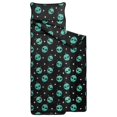 thumbnail image 2 of Alien and Star Black Pattern Teens Toddler Nap Mat with Pillow, Sleeping Mat Bag for Preschool Daycare 60"x20", 2 of 6