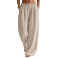 thumbnail image 1 of Pantalón palazzo casual de pierna ancha LOMON para mujer, caqui, XL, 1 of 6