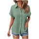 thumbnail image 5 of Ropa de otoño,Blusa informal de manga corta para mujer, cuello redondo, tejido de imitación de rejilla, corte holgado para uso diario, sopatenor, 5 of 8