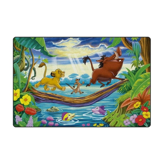 The Lion King 15.7*23.6IN Home Decor Rugs Non-Skid Indoor Carpet, Durable Crystal Velvet Living Room Sofa Floor Mat
