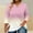 Pink, variant on Fashion Olyvenn 3/4 Length Sleeve Womens Tops Plus Size Summer Notched V-Neck Oversized Tshirts Gradient Color Blouses Oversized Tops Purple L