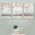 thumbnail image 2 of IDEA4WALL 3 Panels Framed Canvas Print Wall Art Set Pastel Mountain Lake Tree Forest Abstract Landscape Illustration Modern Art Decorative Nordic Artwork Housewarming - 16"x24"x3 Panels White, 2 of 5