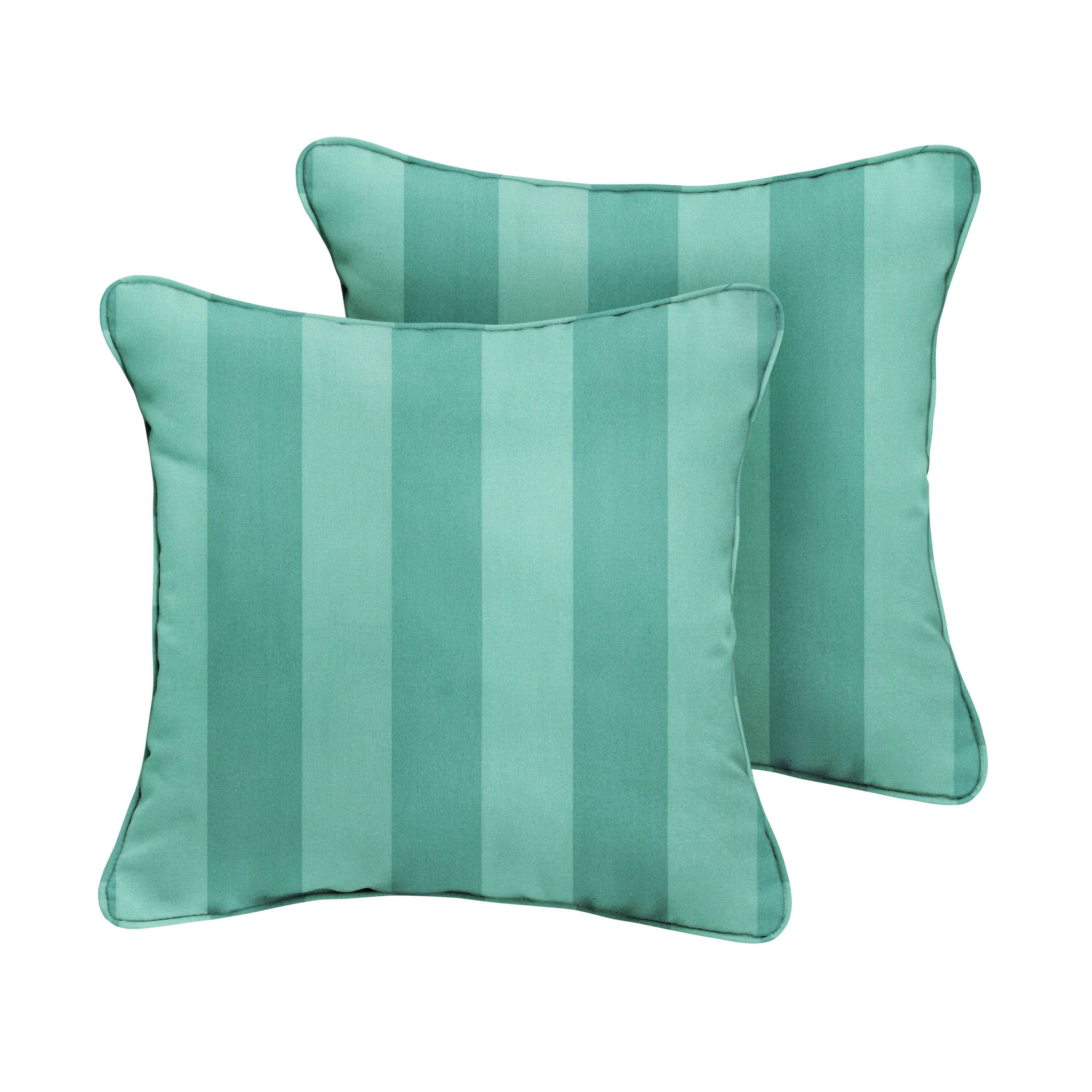 Sorra Home Lagoon Stripe Indoor/Outdoor Corded Pillow Set - Pack of 2