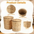thumbnail image 3 of Topekada 2 Pack Wicker Trash Cans with Removable Lids and Liner, 1.9 and 2.7 Gallons Handmade Woven Waste Baskets with Stainless Steel Frames, Garbage Wastebaskets for Kitchen Bathroom Bedroom, 3 of 7