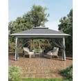 thumbnail image 1 of Abri de Jardin Pliante 13 X 13 Pi, Imperméable et Résistante aux UV, avec Moustiquaire, 3 Hauteurs Réglables, Installation en une Pression et 4 Sacs de Sable pour Cour Arrière, Jardin, Patio, Gris, 1 of 9