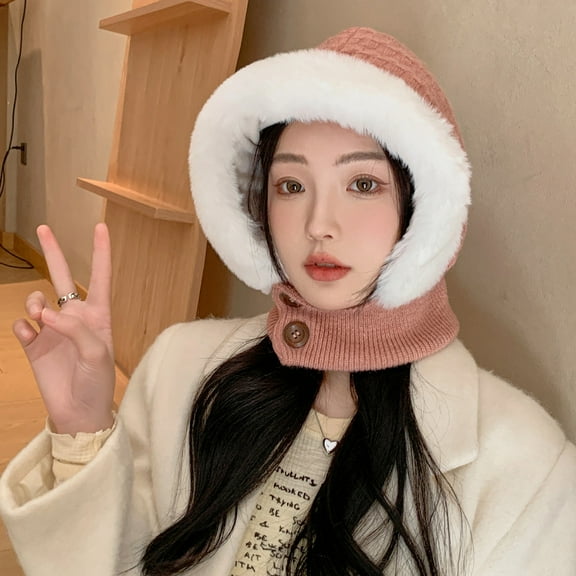 SikaFu Winter Hat Plus Velvet Warm Hat Female Cycling Windproof And Ear Protective Ear Protective Neck Hat Cap