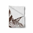 thumbnail image 2 of Music Soft Flannel Fleece Throw Blanket, Floral Design Treble Clef and Singing Flying Birds Sparrows Art, Cozy Plush for Indoor and Outdoor Use, 70" x 90", Chestnut Brown White, by Ambesonne, 2 of 6