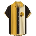 thumbnail image 1 of Men Casual Buttons Beach Print Turndown Short Sleeve Shirt Blouse, 1 of 4