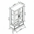 thumbnail image 3 of Glass Cabinet Lighted Glass Cabinet Curio Display Cabinet with Adjustable Glass Shelves 2 Doors and 1 drawer Cabinet Bulb Included, 3 of 14
