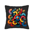 thumbnail image 4 of Vibrant Abstract Throw Pillow Covers 18x18in Set of 2 - Colorful Circular Shapes & Leaves for Couch Bed Car, 4 of 8