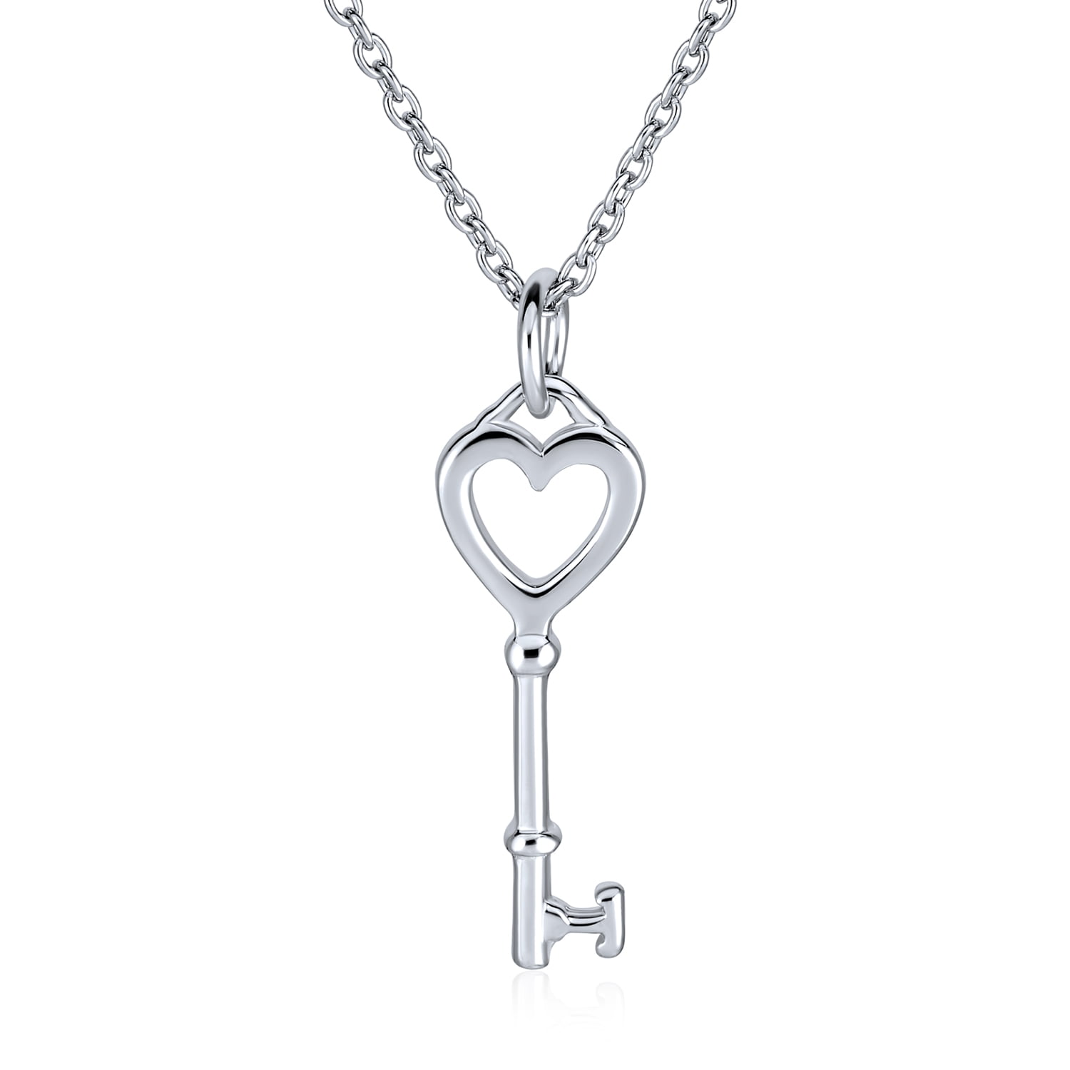 Silver Lock and Key Pendant Key To My Heart Necklace Free Shipping Handmade with All Sterling Silver