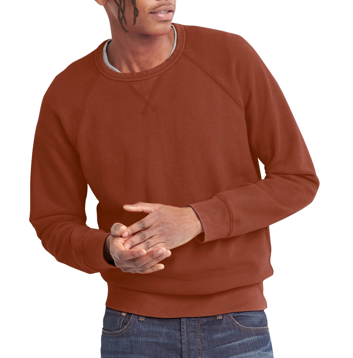 Men Brown Terry Sweatshirt