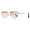 thumbnail image 1 of Gafas de Sol Polarizadas con Forma de Corazón Gleyemor para Mujer Doradas, 1 of 7