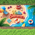 thumbnail image 4 of Beach Theme Summer Banner with Vacation Elements for Summer Party Outdoor Events Holiday Decor, 4 of 8