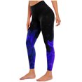 thumbnail image 4 of Juslio Pants for Women Sweat Running Print Elastic Yoga High Waisted Blue Womens Leggings, 4 of 6