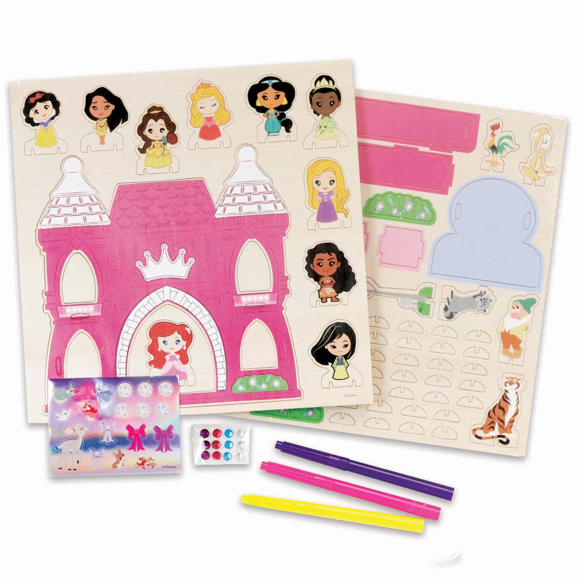 Disney Princess: Wood Castle Activity - Building & Decorating Set, Ages 3+