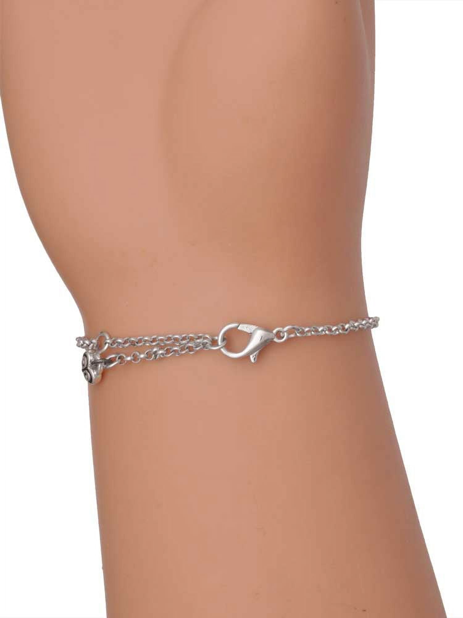 Delight Jewelry Silver-tone Equestrian Horse - Silvertone Star of David Delicate Bracelet, 6.25+1.75" Extender