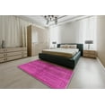 thumbnail image 4 of Ahgly Company Indoor Round Mid-Century Modern Neon Pink Oriental Area Rugs, 6' Round, 4 of 6