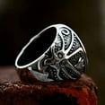 thumbnail image 4 of K-KED Vintage Cross Sailing Boat Ring Stainless Steel Big Octopus Sailboat Retro Ring-9, 4 of 6