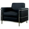 thumbnail image 2 of Best Master Furniture Sherry 36" Modern Faux Leather Accent Chair in Black, 2 of 2