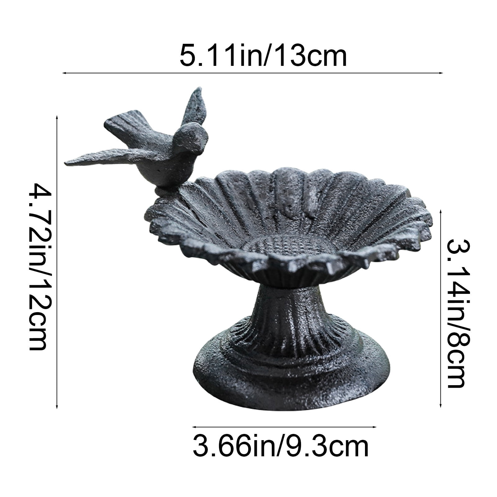 Cast Iron Bird Baths for Outdoors, Cast Iron Bird Feeder, Metal Bird Bath, Home Garden Lawn Yard Table Decorations