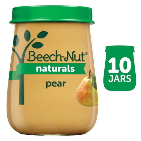 (10 Jars) Beech-Nut Naturals Baby Food Jar, Stage 1, Pear, 4