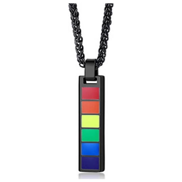 Joyería Colgante Rectangular Collar de Acero Inoxidable Acero Titanio Accesorios Gotero