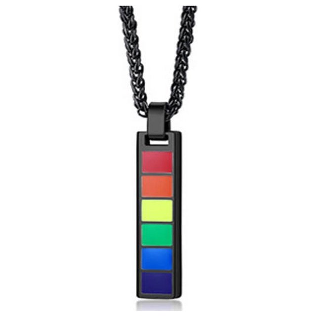 Joyería Colgante Rectangular Collar de Acero Inoxidable Acero Titanio Accesorios Gotero