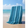 thumbnail image 4 of Turquoise Teal Ombre Beach Towels Oversized Super Absorbent, Farmhouse Modern Abstract Striped Lightweight Bath Towel Quick Dry Sets For Bathroom/Pool/Rv Camping/Beach Play/Gym Room/Picnic 31"x62", 4 of 8