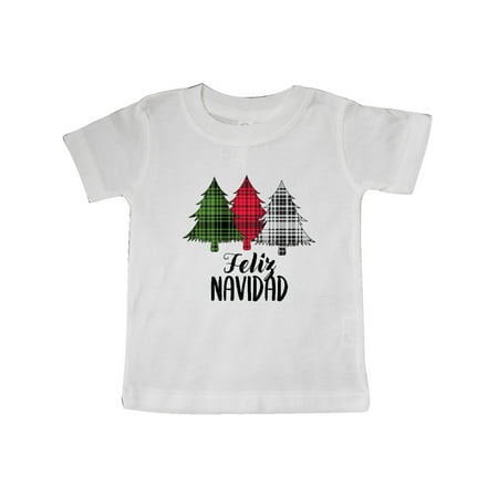 

Inktastic Feliz Navidad Plaid Trees Gift Baby Boy or Baby Girl T-Shirt