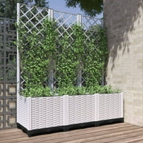 vidaXL Garden Planter White Polypropylene 47.2 x 15.7 x 53.5 in Planters