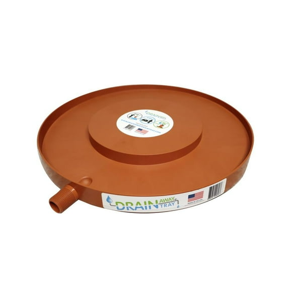 15.5 x 15.5 in. Circular Terra Cotta Plastic Drain Away Garden Plant Drain Tray