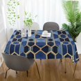 thumbnail image 3 of Yayeee Tablecloths 60" x 90" Rectangle Wrinkle Resistant Party Table Cover, Blue Hexagon Pattern, 3 of 8