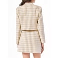 thumbnail image 3 of Womens Cropped Tweed Blazer Sets 2 Piece Outfits and Mini Skirt Sets Business Casual Suits, 3 of 6