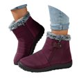 thumbnail image 3 of Insulated Winter Boots for Women with - Outdoor Footwear Zipper Closure Low Heel Cold Weather Trekking Shoes, 3 of 9