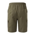 thumbnail image 4 of Men's Flex Cargo Shorts Elastic Waist Drawstring Shorts Summer Outdoor Work Casual Lightweight Big & Tall Camo Cargo Shorts Multi Pocket Quick Dry Bermuda Short,Green 3XL, 4 of 4