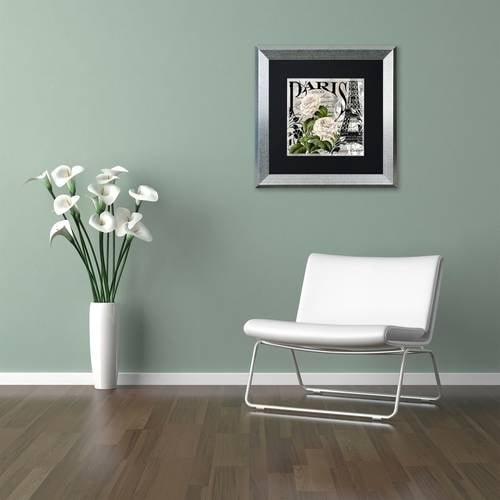 Trademark Fine Art "Paris Blanc II" Canvas Art by Color Bakery Black Matte, Silver Frame