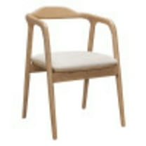 Hosoi Dining Chair Beige Dining Chair, Modern Style, Cozy polyester linen fabric, Rubberwood, Indoor Dining