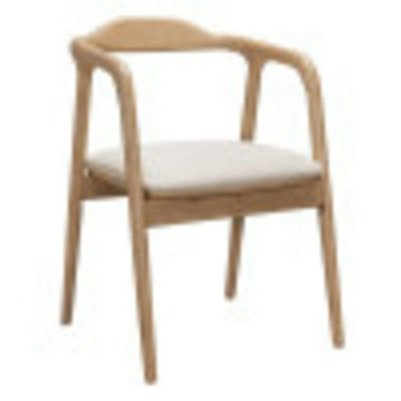 Hosoi Dining Chair Beige Dining Chair, Modern Style, Cozy polyester linen fabric, Rubberwood, Indoor Dining