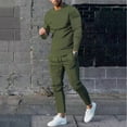 thumbnail image 2 of Wioihee Men's Tracksuit 2 Piece Athletic Sweatsuits Slim Fit Casual Running Jogging Sport Suit Sets Army Green 12(XXL), 2 of 5